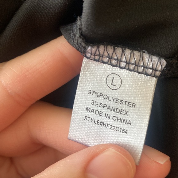 Fashion Nova Black Silk Like Button Down Shirt Size Large - Picture 4 of 4